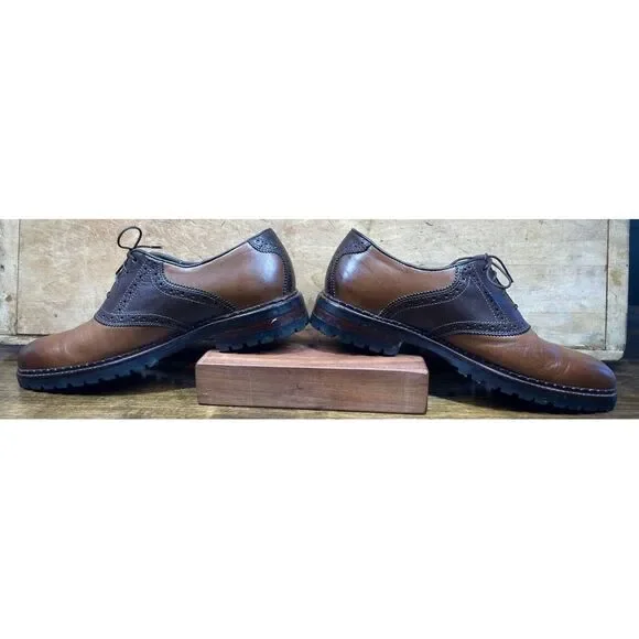 Johnston & Murphy Shoes Mens Size 9M Brown 2-Tone Leather Saddle Oxfords 20-7874 - Picture 4 of 11